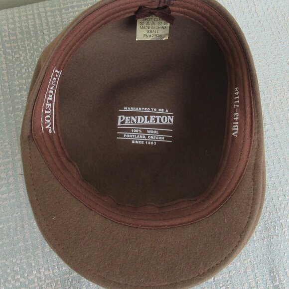 Pendleton 100% Virgin Wool Cap Newsboy Cabbie Hat Men's Size Small Brown Color - Picture 6 of 8